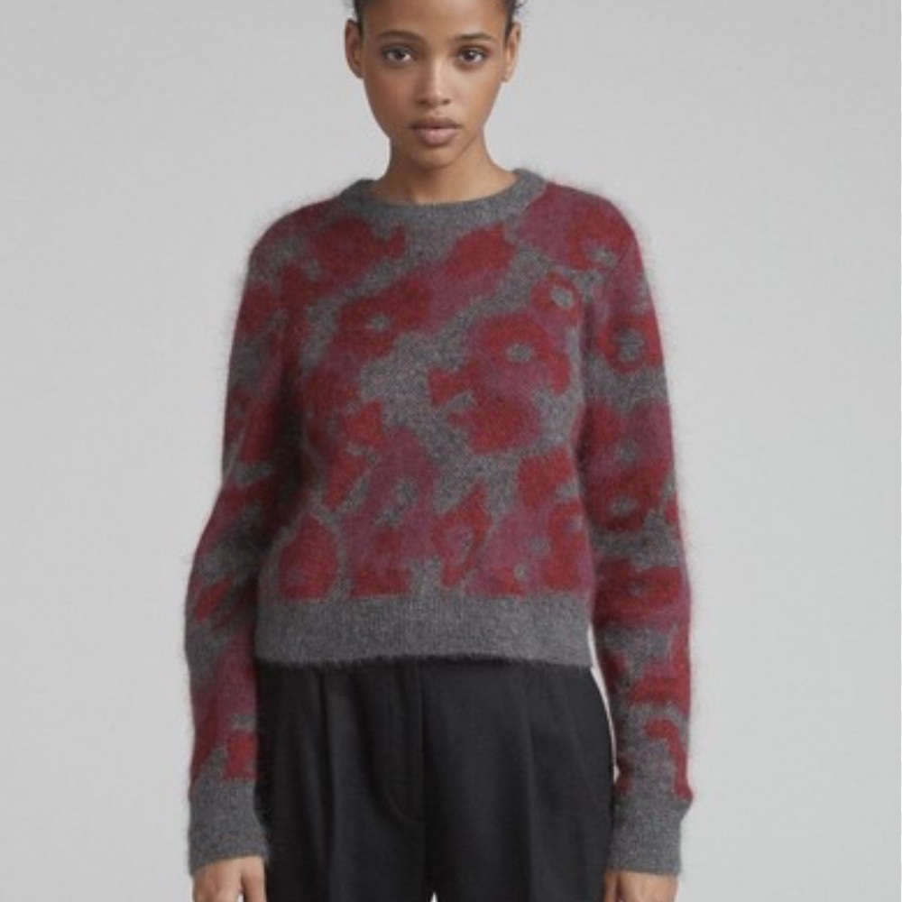 rag & bone Leopard Print Mohair Angora Blend Sweater